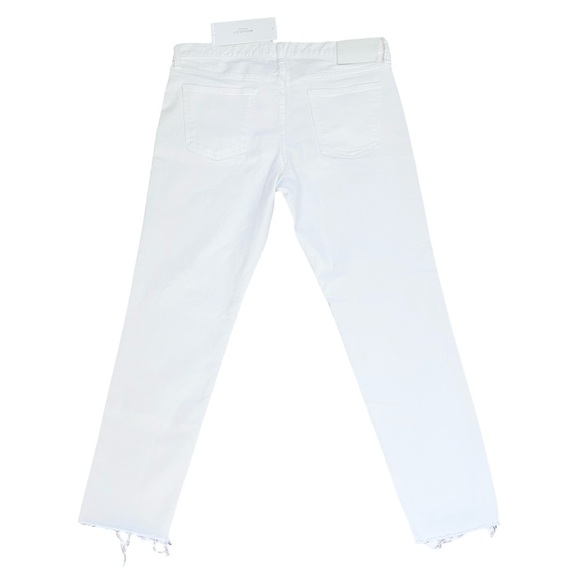 Moussy Vintage MV Buffalo Skinny White Mid Rise Fray Step Cut Hem Jean Size 30 - Picture 6 of 16
